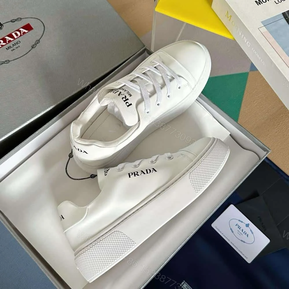 View 5 of PRADA MACRO RE-NYLON AND BRUSHED LEATHER SNEAKERS – PRD064
