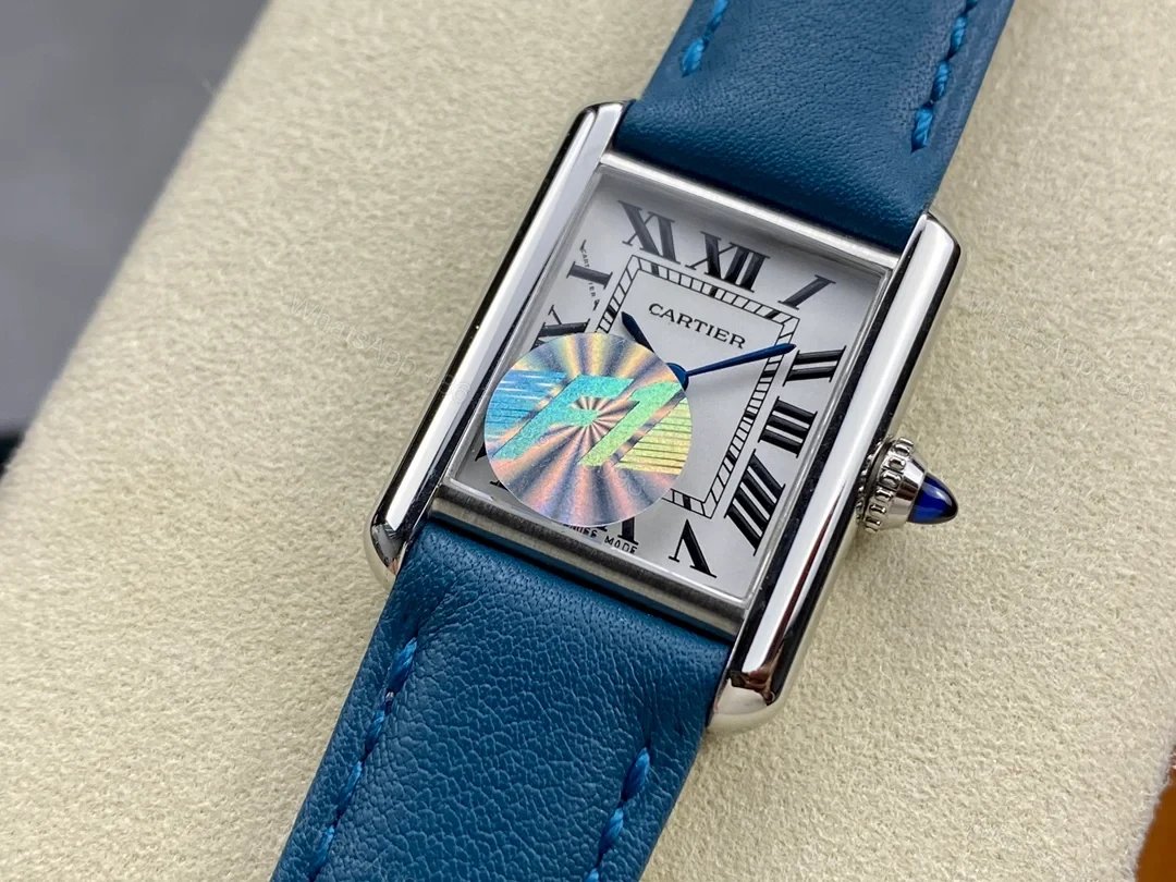View 2 of Cartier Tank Must Mini Quartz Watch 22MM Light Blue Dial Leather Strap Premium Edition CAR-TANK-MUST-MINI-LBL-22
