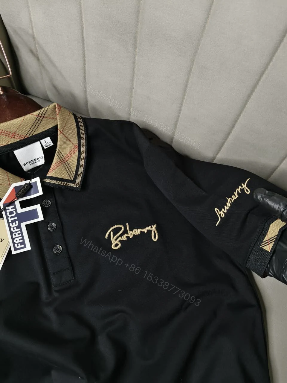 View 2 of FIRST COPY BURBERRY OFFICE WEAR IMPORTED SUMMER POLO T-SHIRT