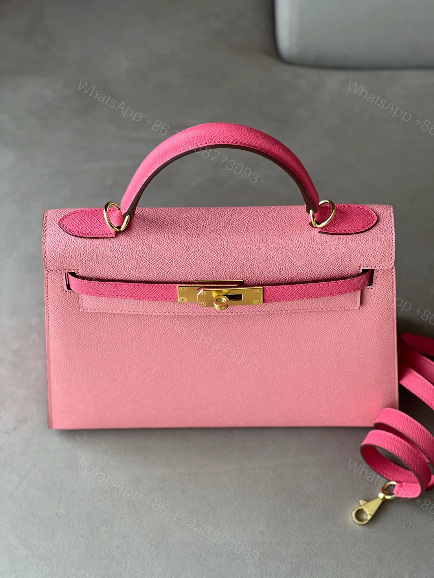 View 5 of Hermes Kelly 28 Rose Pink/ Pink Gold Hardware
