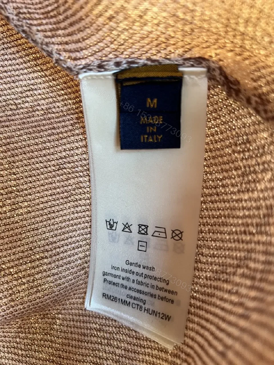 View 4 of Light Beige-Taupe LV Monogram Tee, Relaxed Fit Short Sleeve Crew