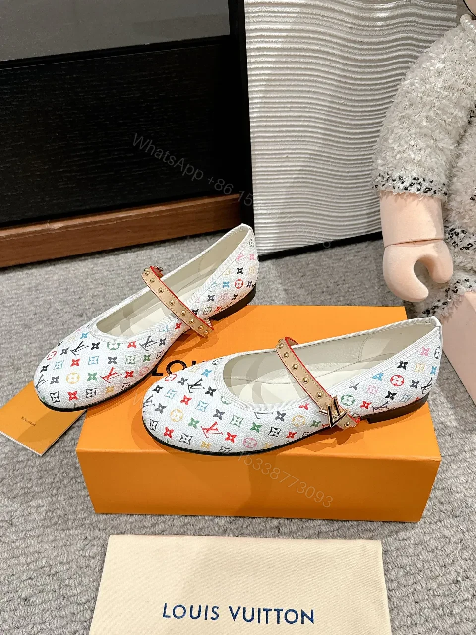 View 9 of Colorful Monogram Mary Jane Satiny Comfort Footwear