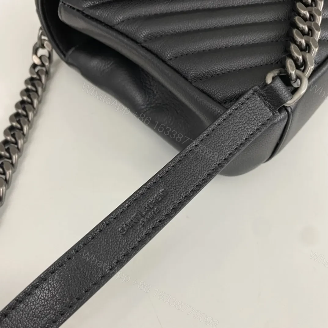 View 4 of Saint Laurent medium College leather cross body bag In Black