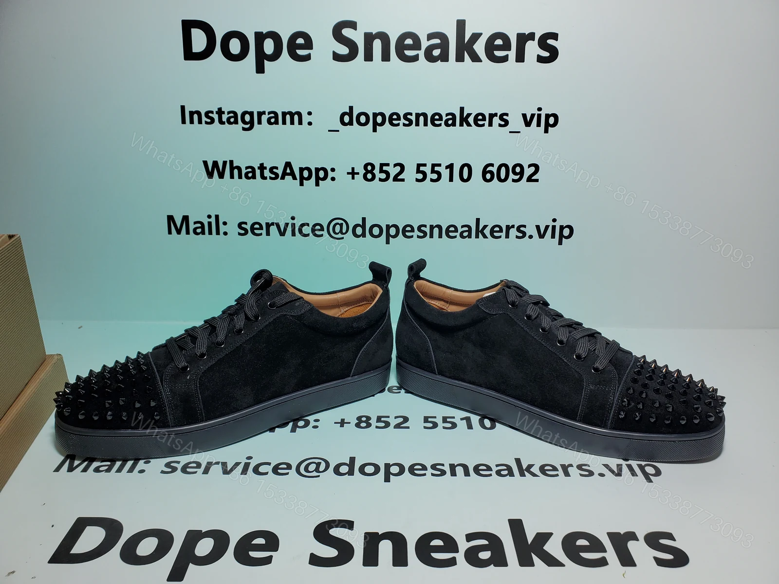 Christian Louboutin Louis Junior Spikes Flat Black 1130573CM53 — view 2