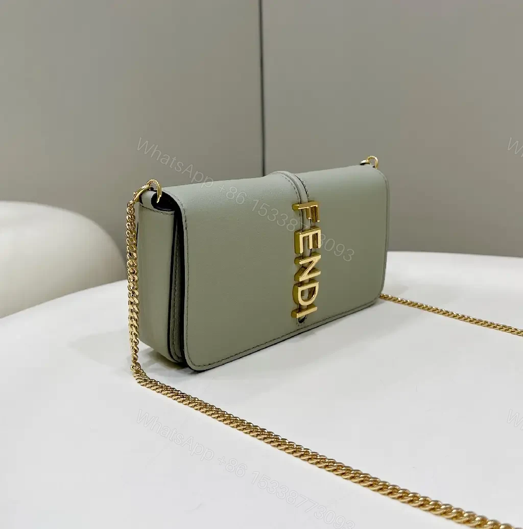 View 5 of Polished Leather Set: Gray & Gold Modern Saddle Bag & Cardholder