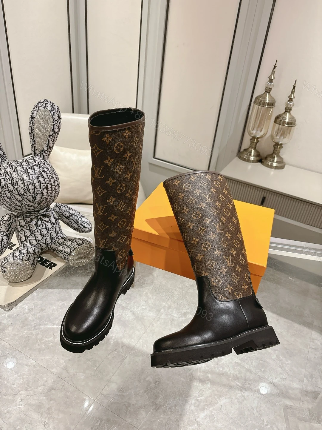 View 5 of LOUIS VUITTON ASPEN PLATFORM ANKLE BOOT MONOGRAM BROWN