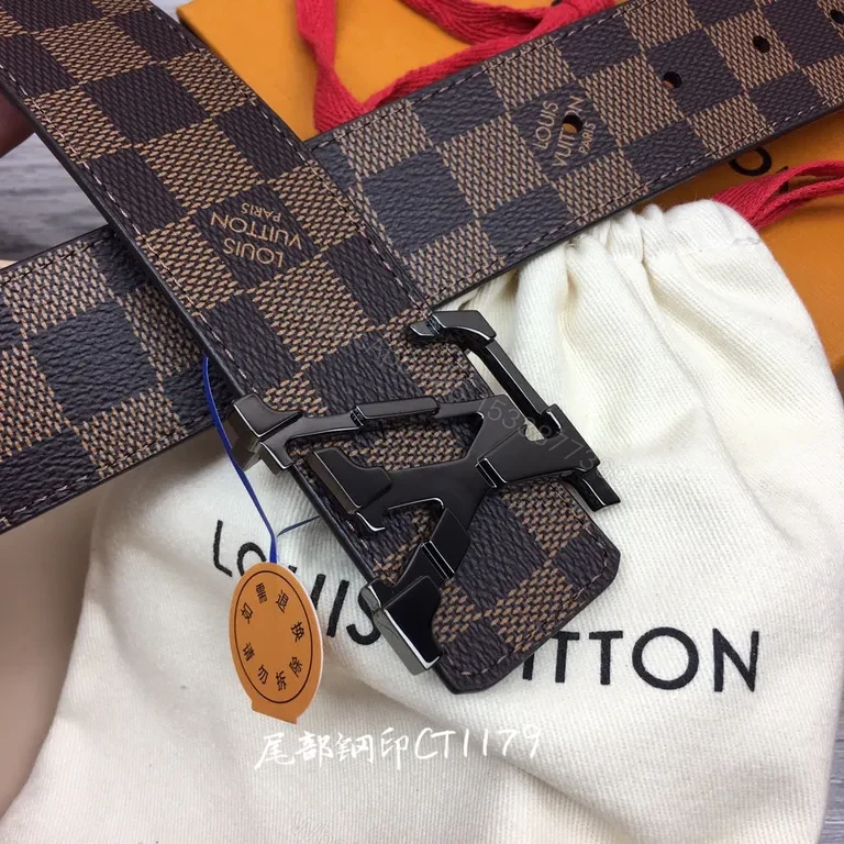 View 7 of Damier Ebony Belt: Premium LV Canvas, Matte Buckle, Adjustable