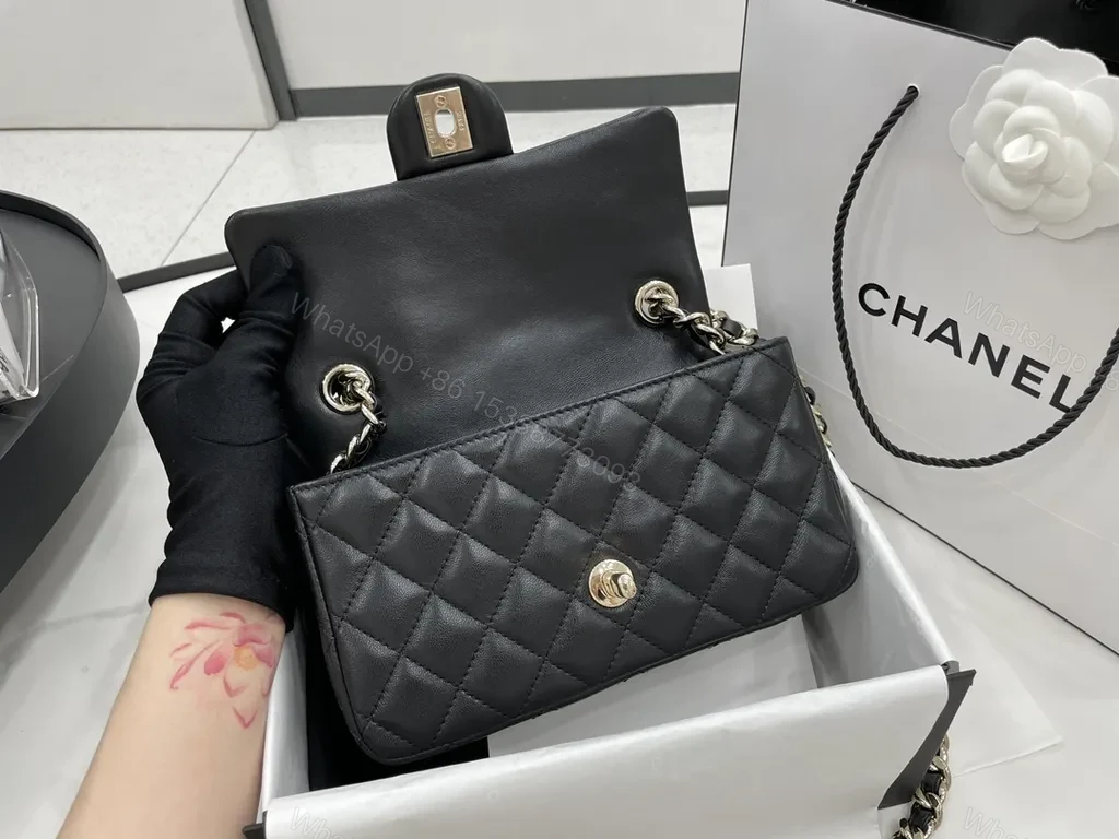 View 6 of Chanel-Inspired Quilted Flap Bag with Signature Chain