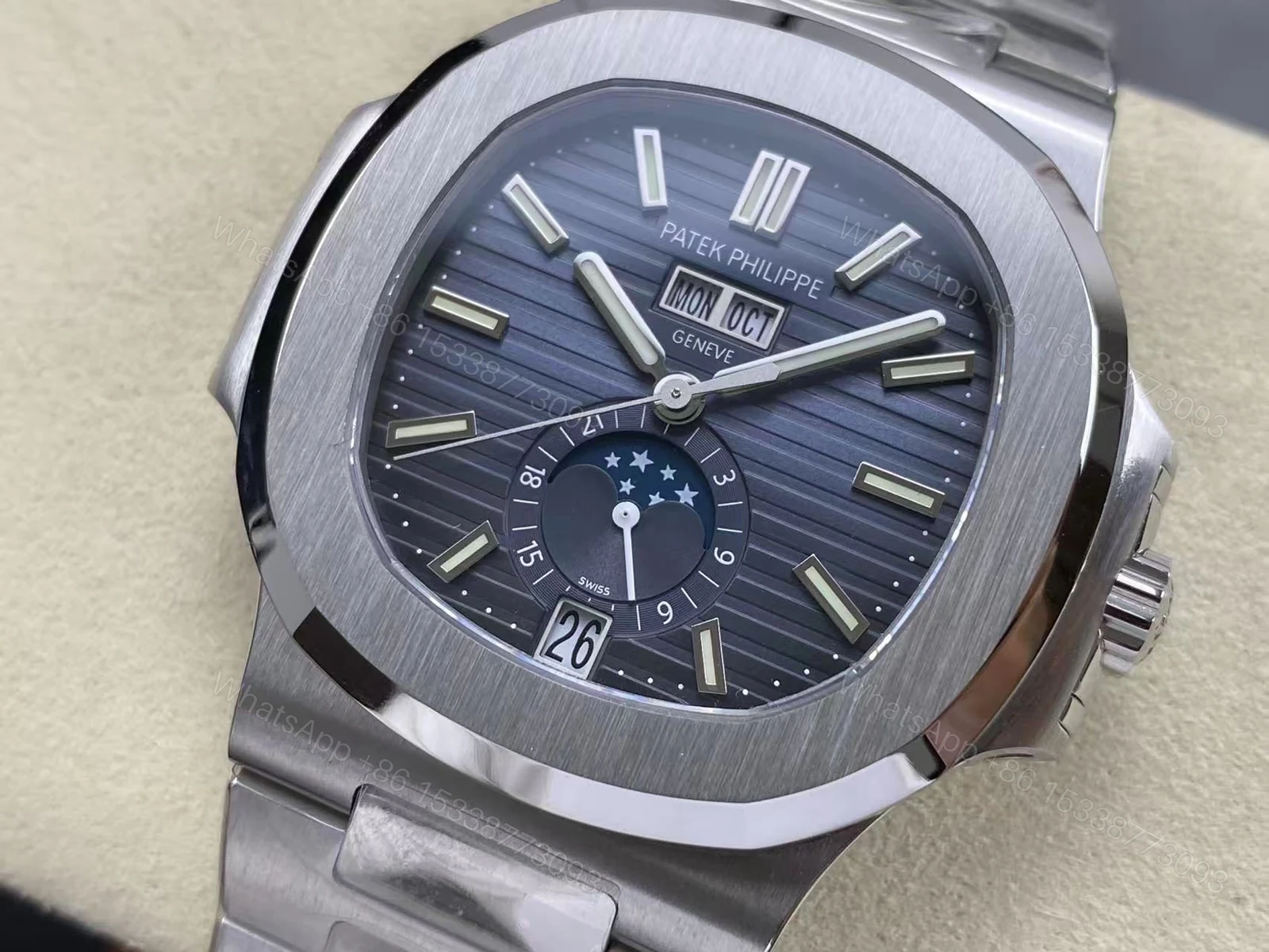 View 3 of Replica Patek Philippe 5726 Blue Calendar Watch