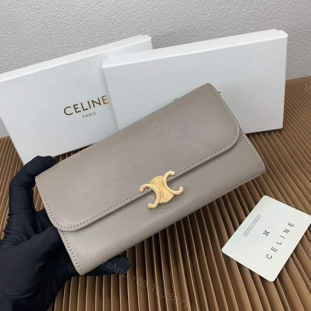 View 4 of CELINE LARGE WALLET TRIOMPHE IN SHINY PEBBLE 19CM 10E313DPV 10BL