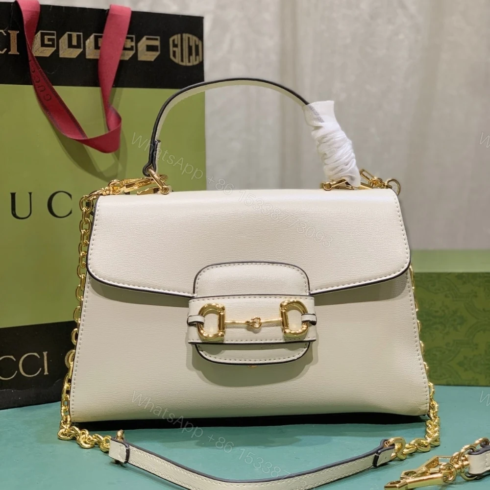 View 2 of Gucci Horsebit 1955 Mini Top Handle Bag White 29Cm