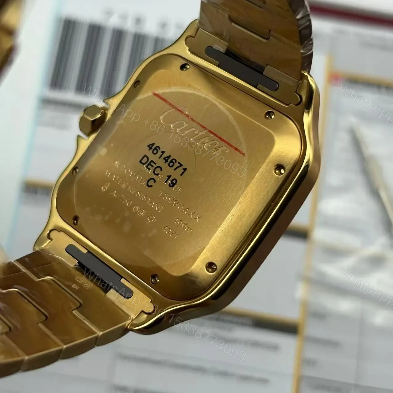 View 5 of Clone Replica Cartier Santos W2SA0009 Gold Watch