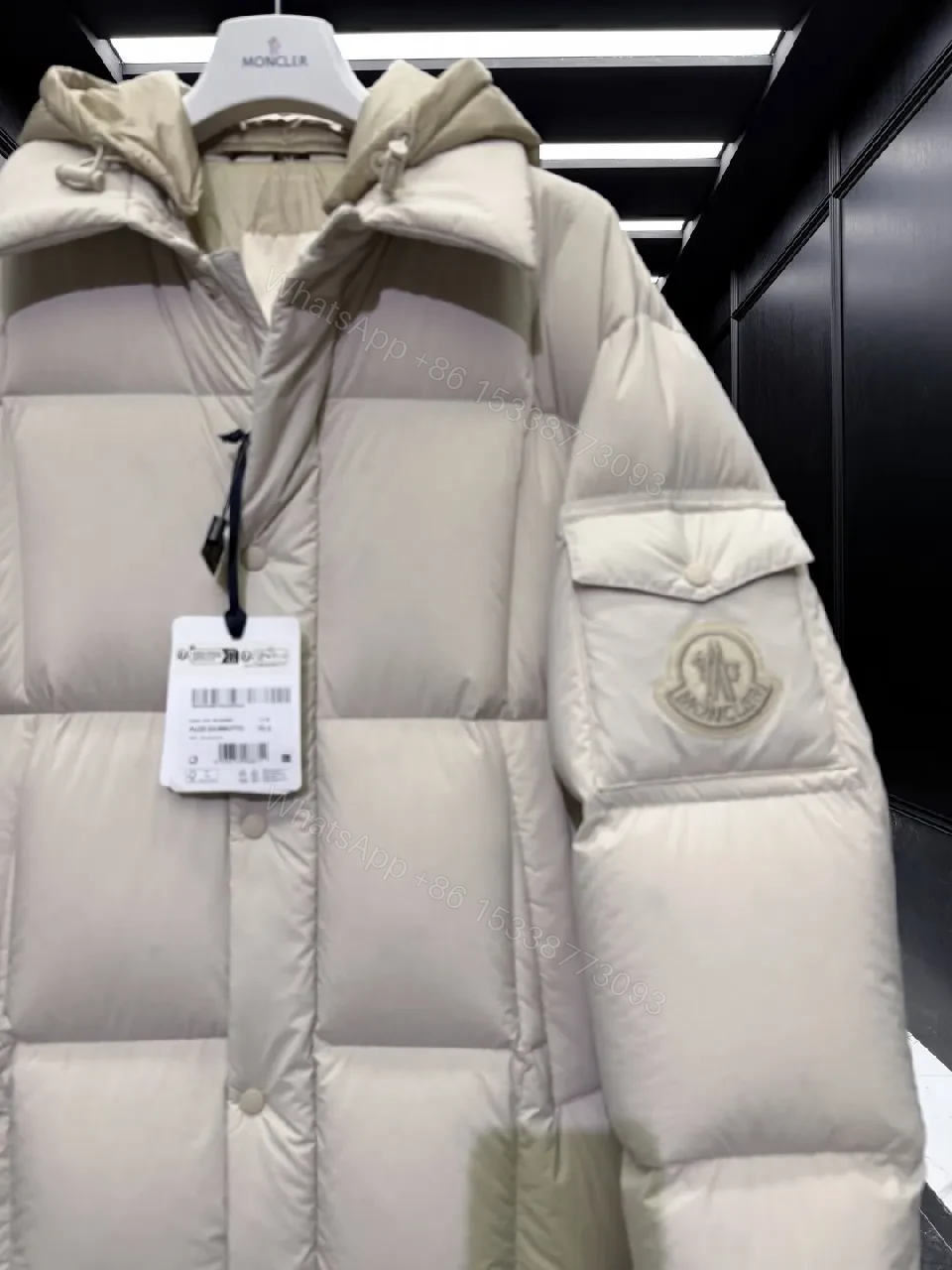 View 9 of Off-White-Trim Puffer Coat: Ultra-Warm, Subtle Luxury