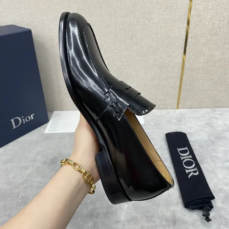 View 4 of Glossy Fringe Dior Loafers: Black Patent, Luxury Comfort