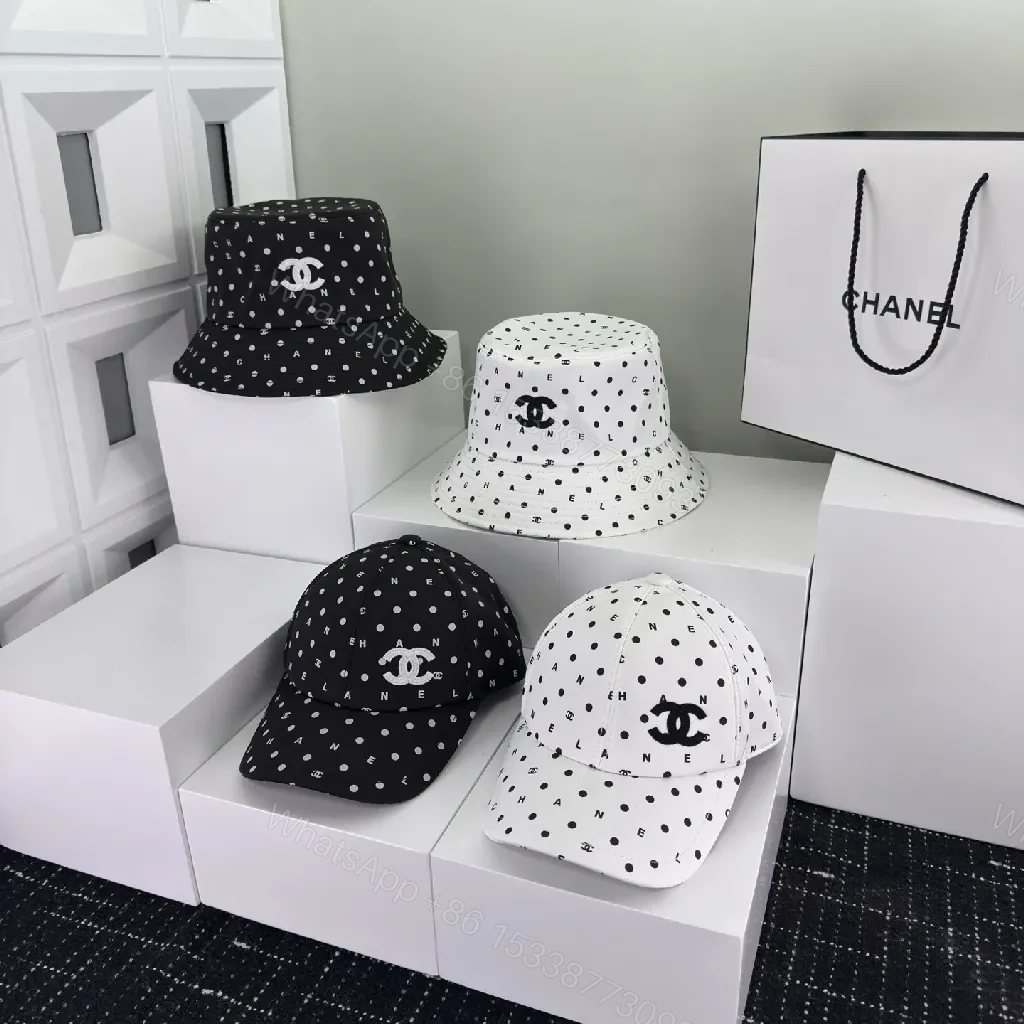 Polka Dot Patterned Bucket Hat, Luxe, Statement Detail — view 1