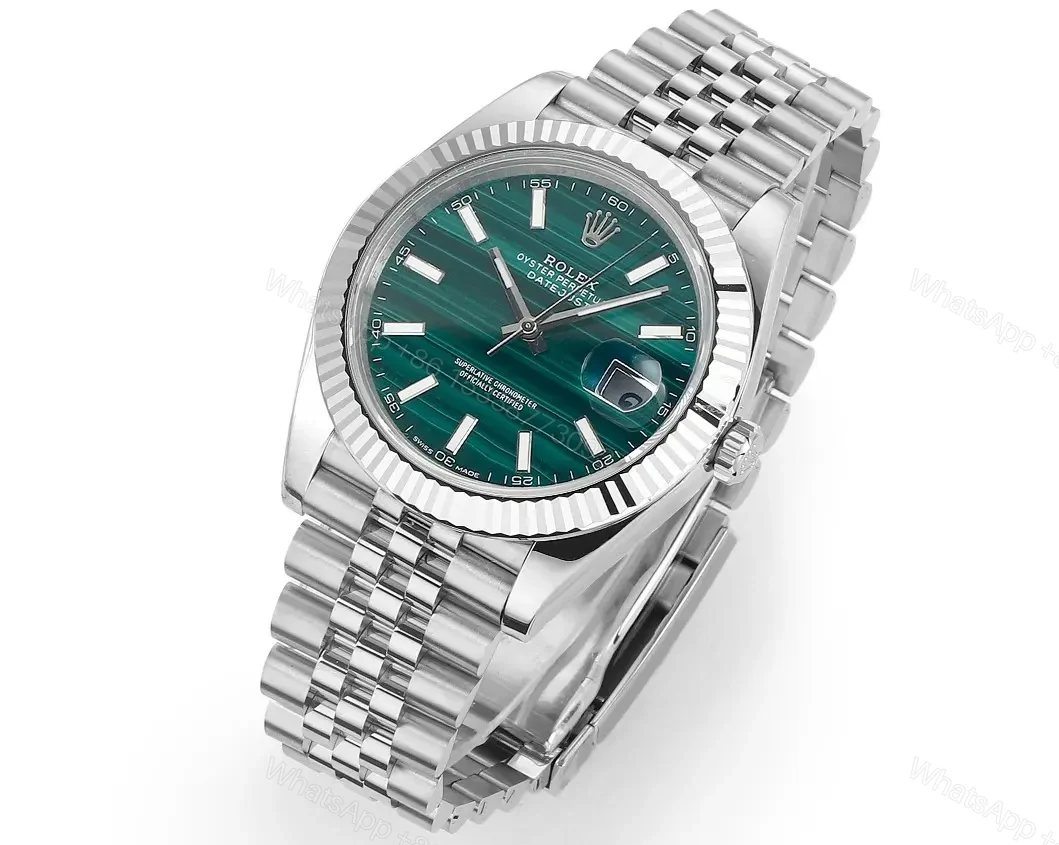 View 3 of Clean Factory – Rolex Custom Datejust 41 Green Malachite – Rolex Custom Datejust 41 Green Dial – Rolex Custom Datejust 41 Malachite Dial