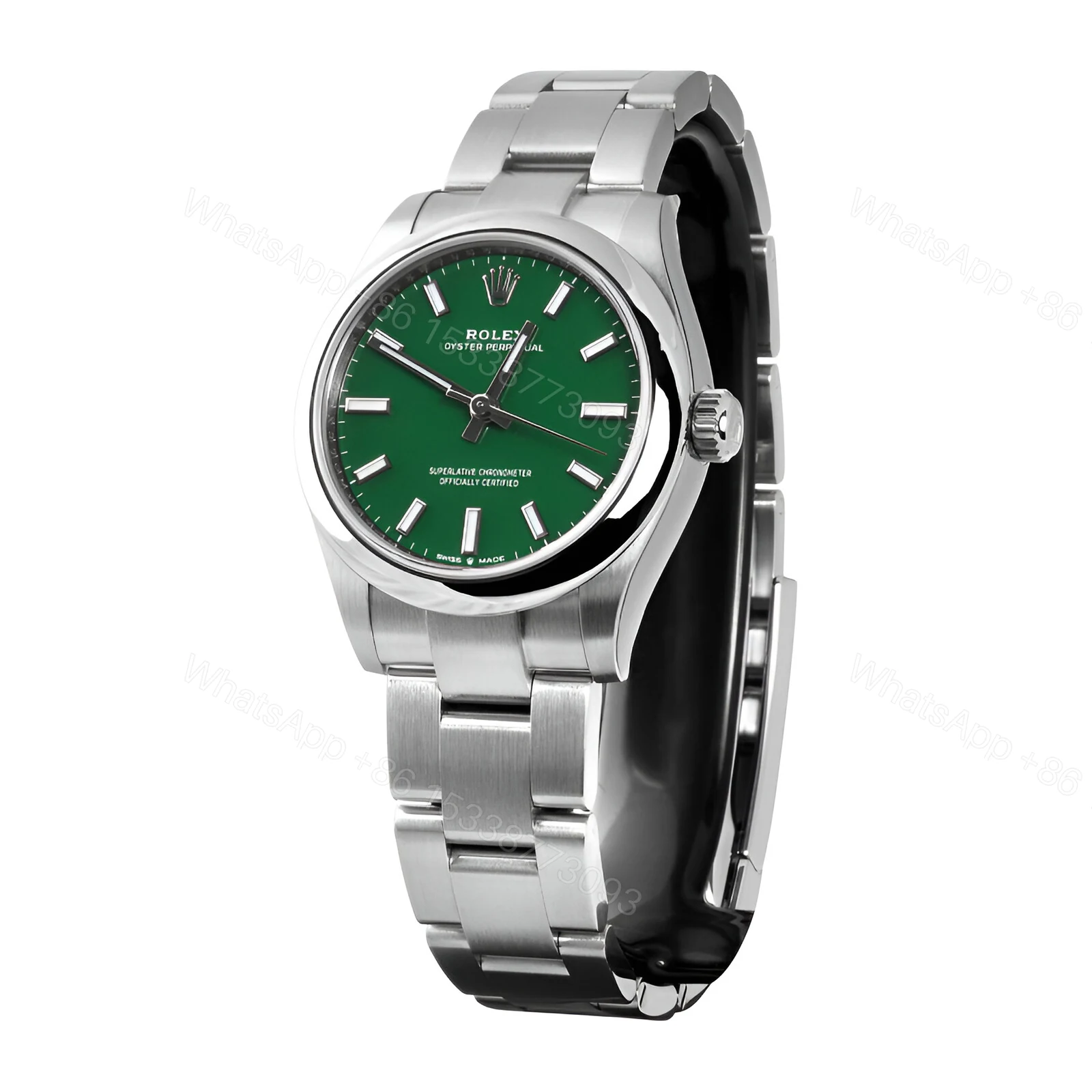 View 3 of Rolex Oyster Perpetual 277200 Green Dial Replica