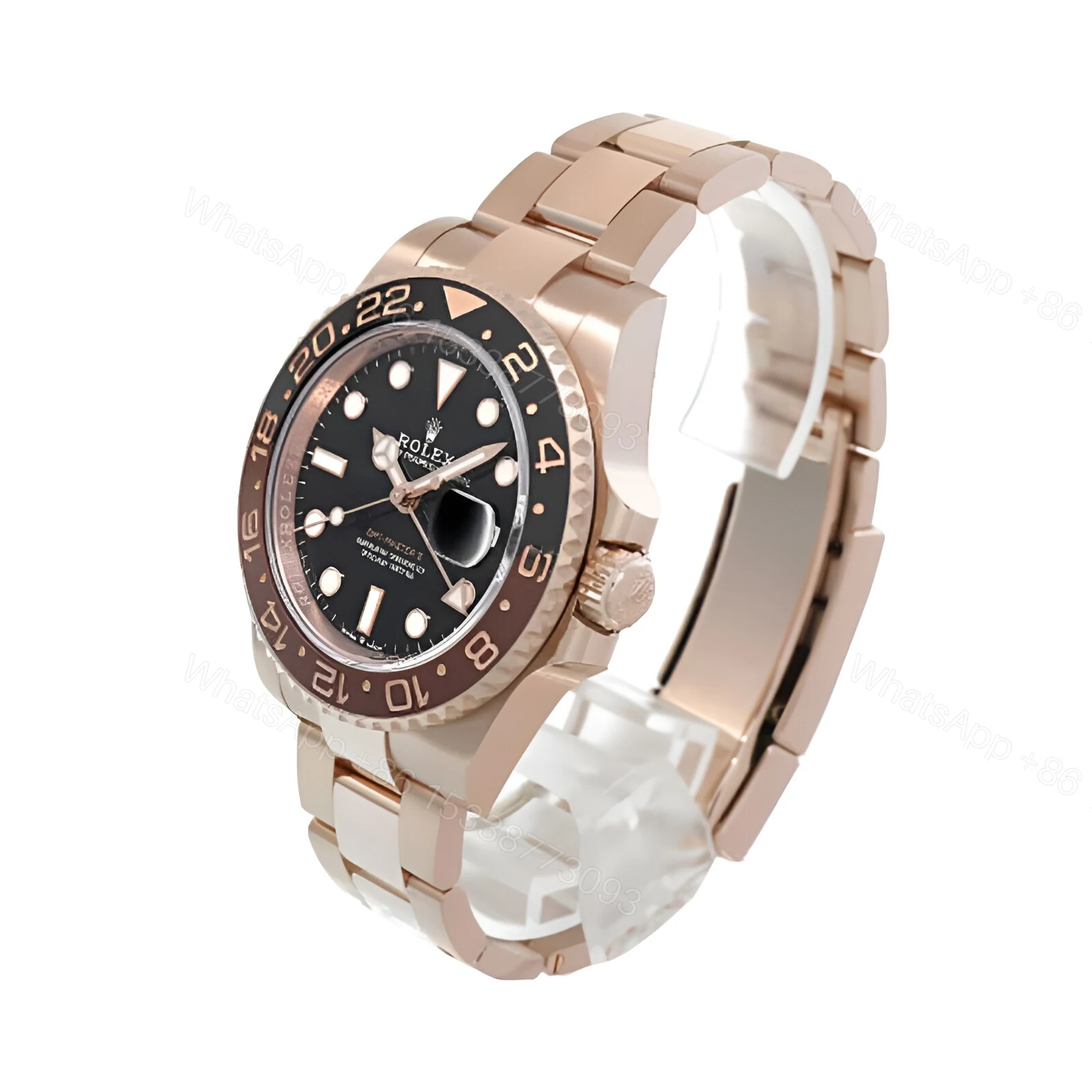 View 2 of Rolex GMT-Master II 126715CHNR-0001 Rose Gold Automatic Black Dial Oyster Replica