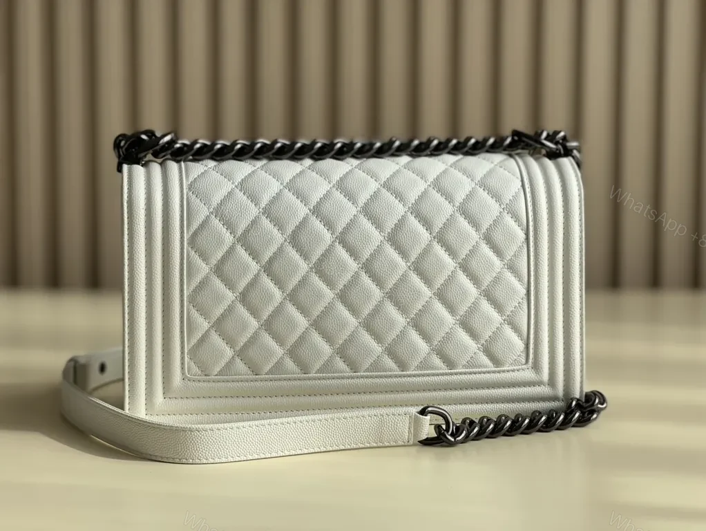 View 6 of Chanel-Style Quilted Crossbody Bag with Chain Strap