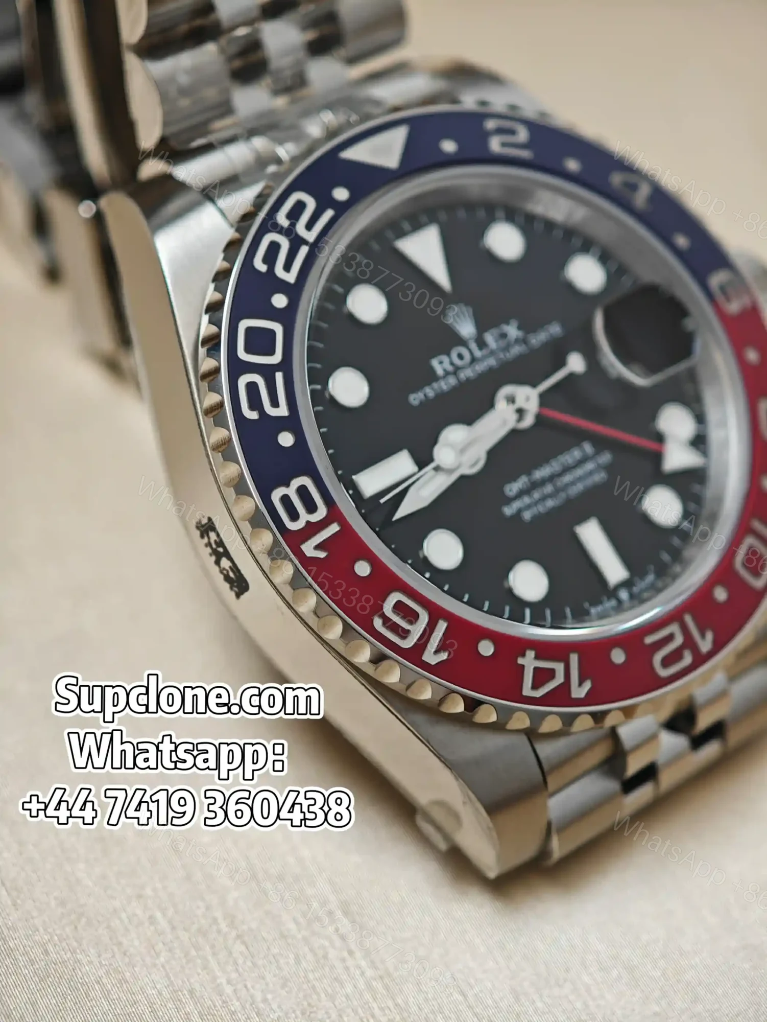 View 7 of Rolex Super Clone Watches 1:1 Pepsi GMT-Master II 126710BLRO Jubilee 3285 Movement V3