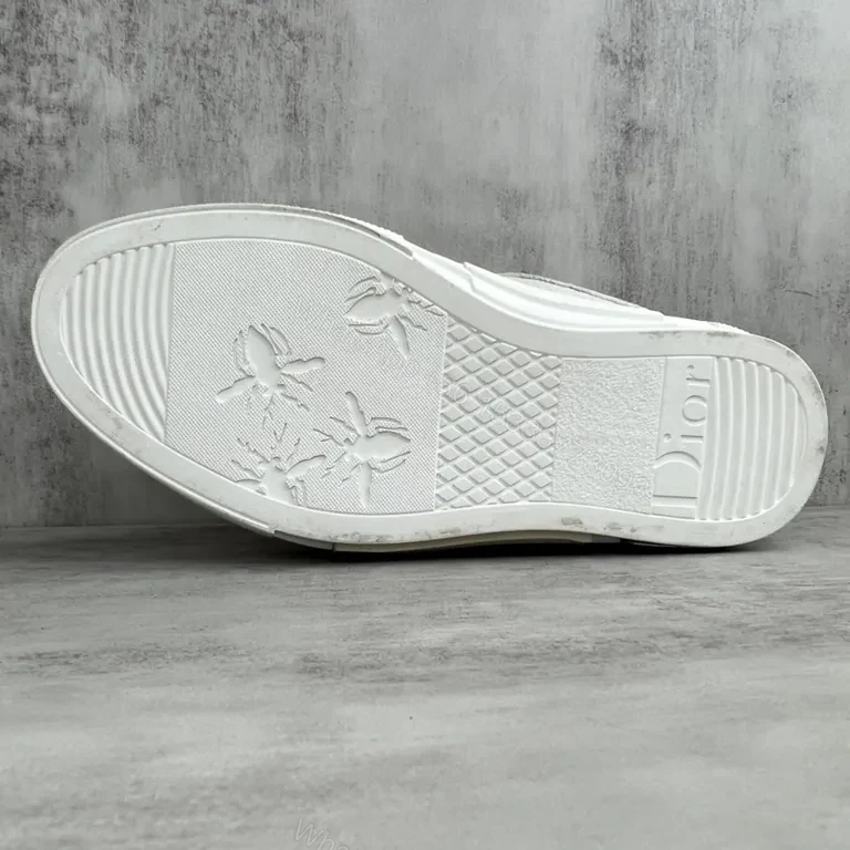 View 4 of White Dior-Influenced Luxury Sneaker: Subtle Monogram, All-Day Comfort