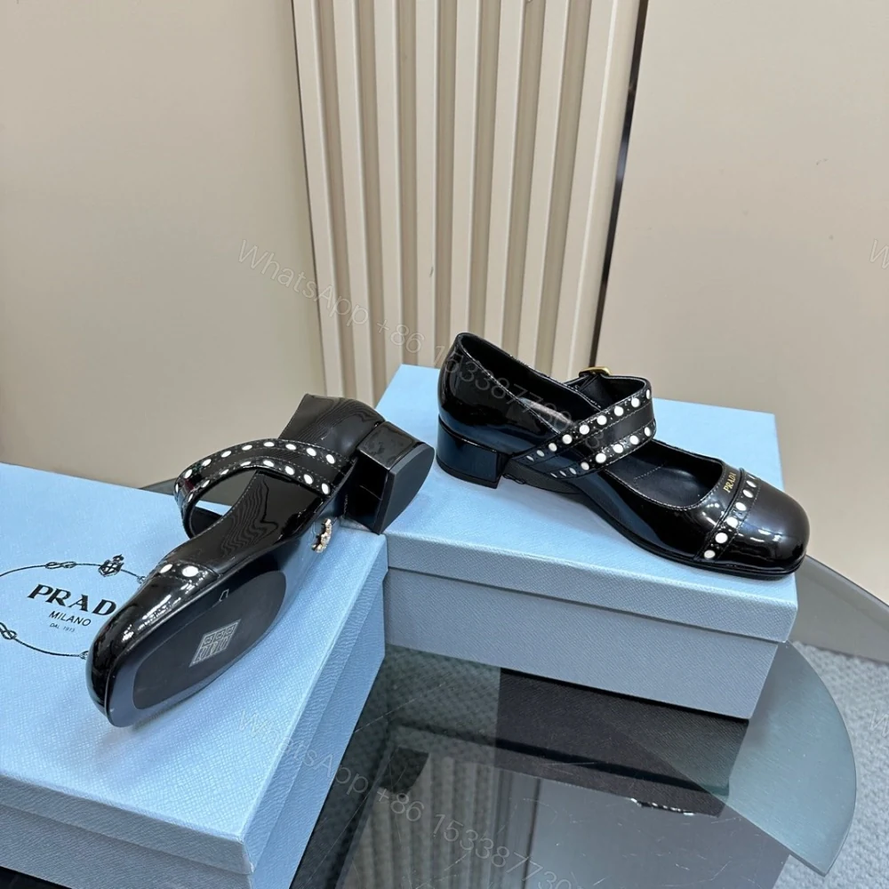 View 6 of 高仿Prada*Patent系列1I816N粗跟瑪麗珍鞋鞋漆皮3.5CM黑色免檢版