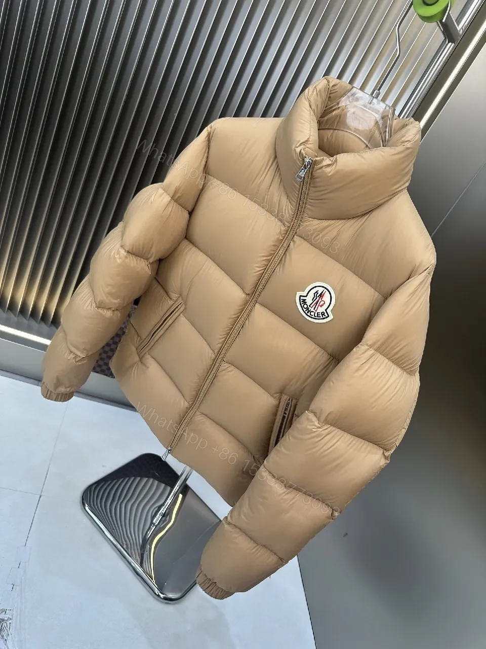 View 4 of Beige Puffer Jacket – Lux Warmth & Moncler Patch