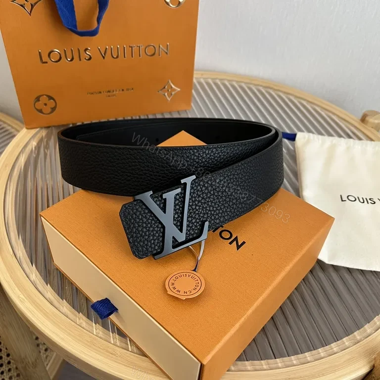 View 9 of Bold Mono Chic Leather Belt with LV Detailing (60 chars)