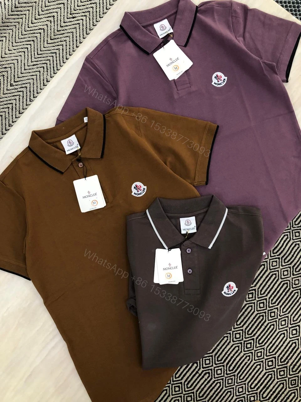 View 8 of FIRST COPY MONCLER FABRIC COTTON LYCRA POLOS T-SHIRT