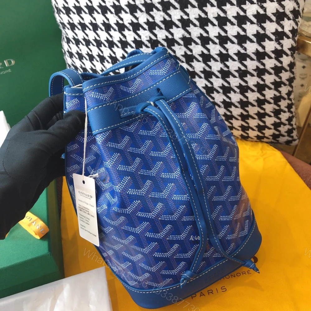 View 3 of 高仿Goyard*PEFLOT3抽繩水桶包藍色免檢版