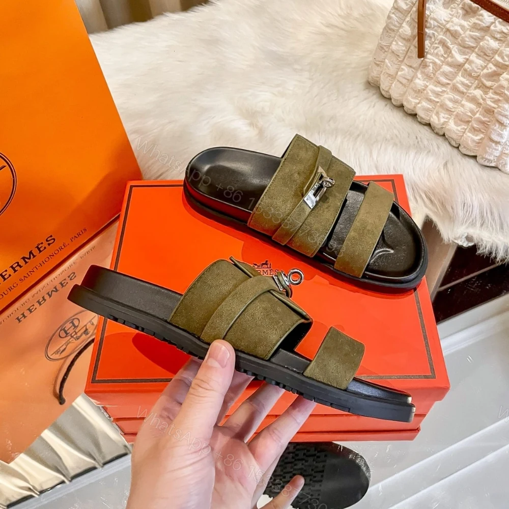 View 2 of HERMES JACKSON SANDAL TUNDRA GREEN H242948ZH1R420