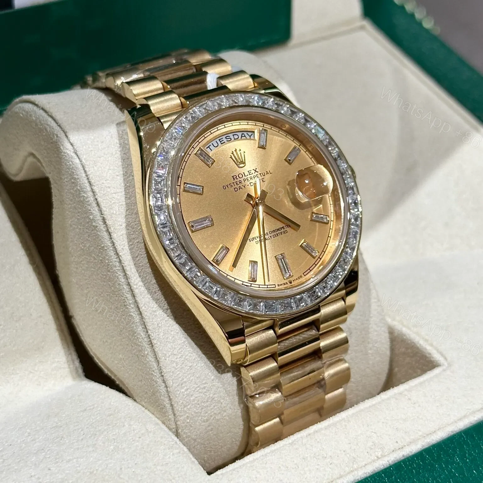 View 3 of Superclone Rolex Day-Date Champagne Diamond Dial 228348rbr-0002 40 mm