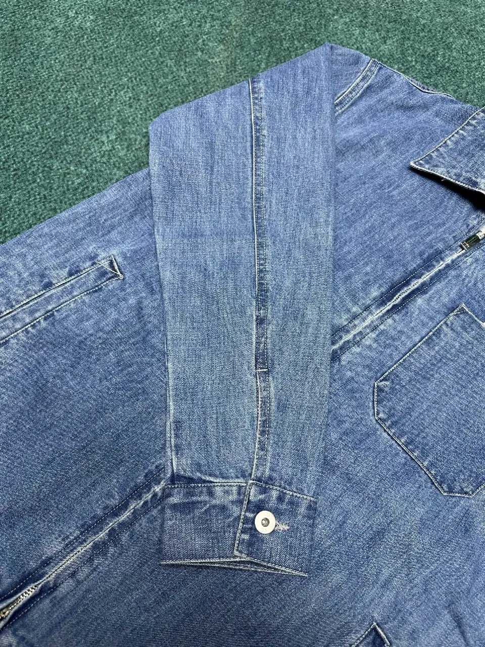 View 4 of Indigo Denim Coach Jacket – Subtle Dior Branding, Modern Texture