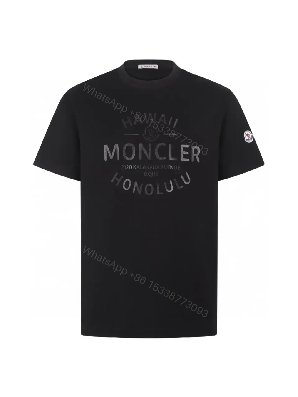 View 11 of Matte Black Cotton Tee with Subtle Embossed Logo, Modern Comfort