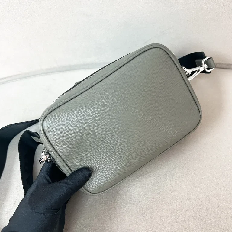 View 7 of Prada Saffiano Compact Luxury Crossbody: Subtle Texture