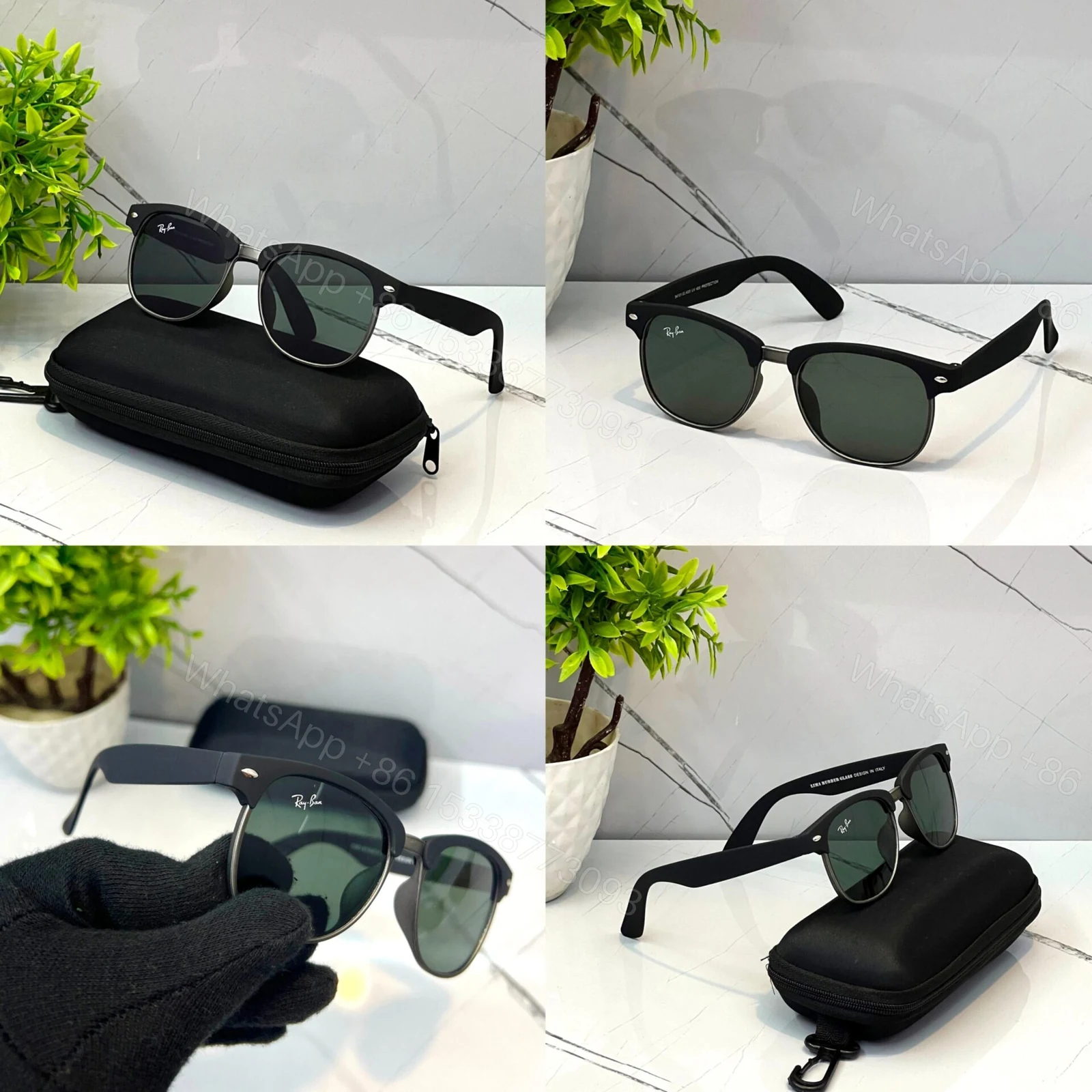 View 2 of Ray-Ban Men’s Black-Brown-Green Sunglasses