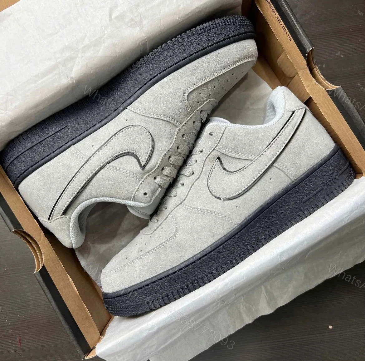 View 2 of FIRST COPY NIKE AIRFORCE SUEDE BLACK GREY FOR MEN