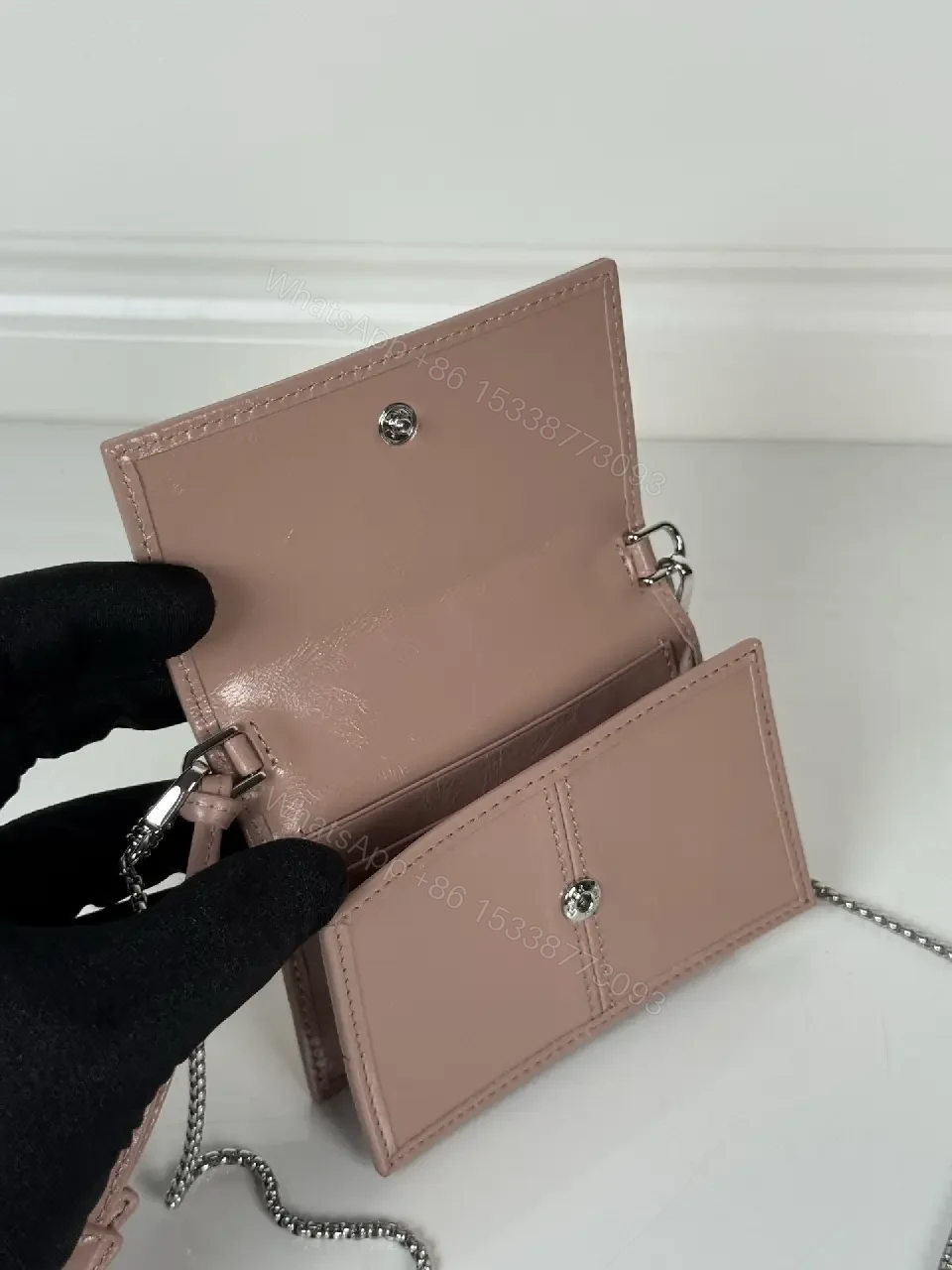 View 4 of Blush Leather Mini Bag: Chic, Logo-Free, Crossbody Ready