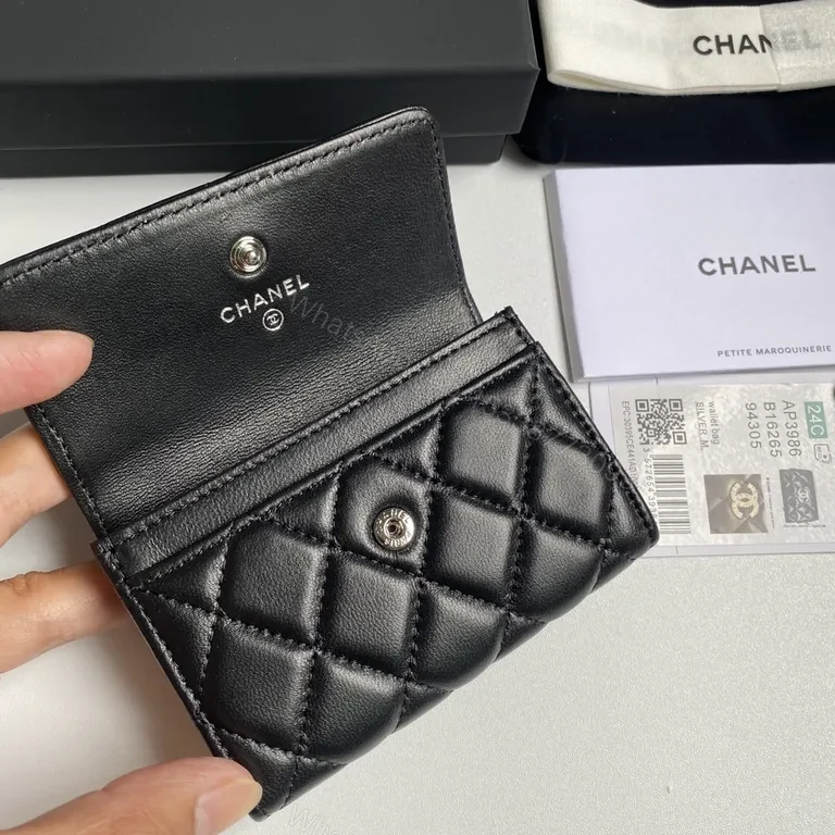 View 6 of Chanel-Inspired Quilted Cardholder Wallet: Compact Luxury
