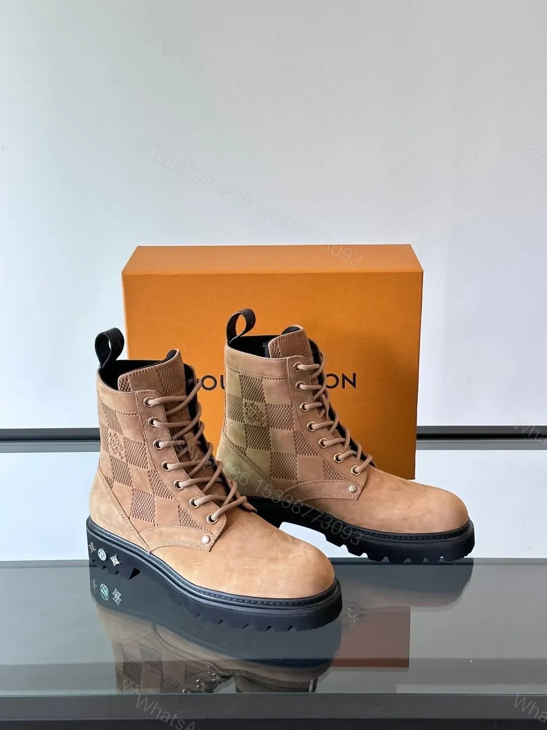 View 5 of LV Men Beige Nubuck Leather Boots