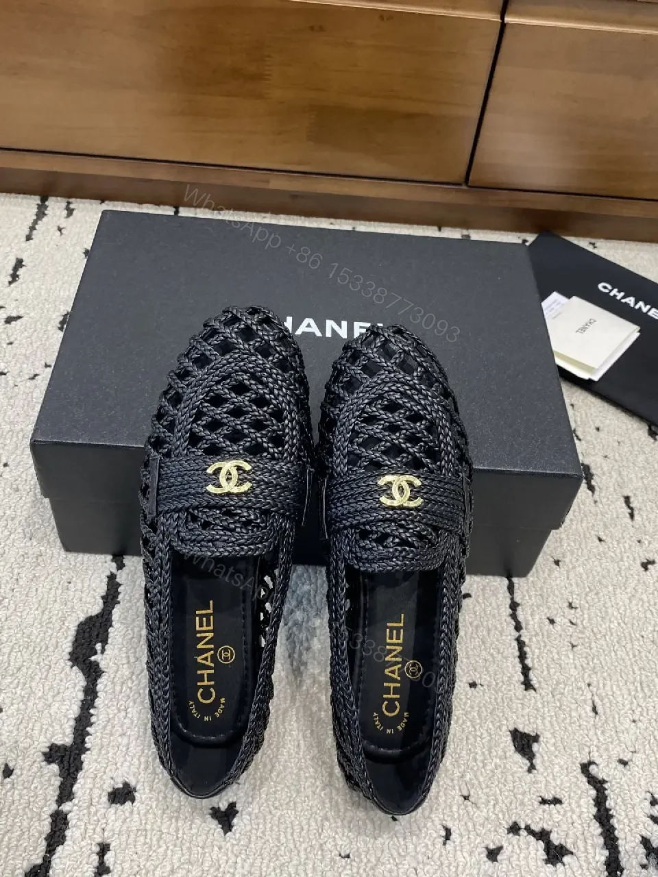 View 9 of Breathable Knit Moccasins with Gold Hardware - Lux Comfort