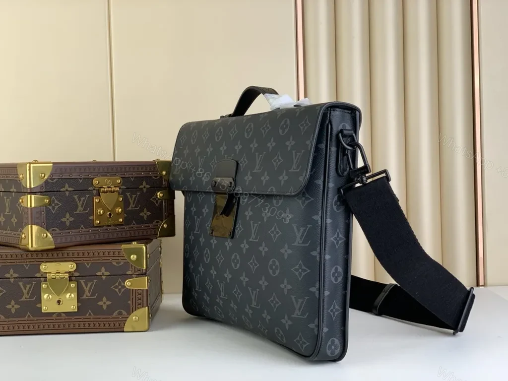 View 3 of Monogram Structured Messenger: Modern, Versatile & Refined Bag