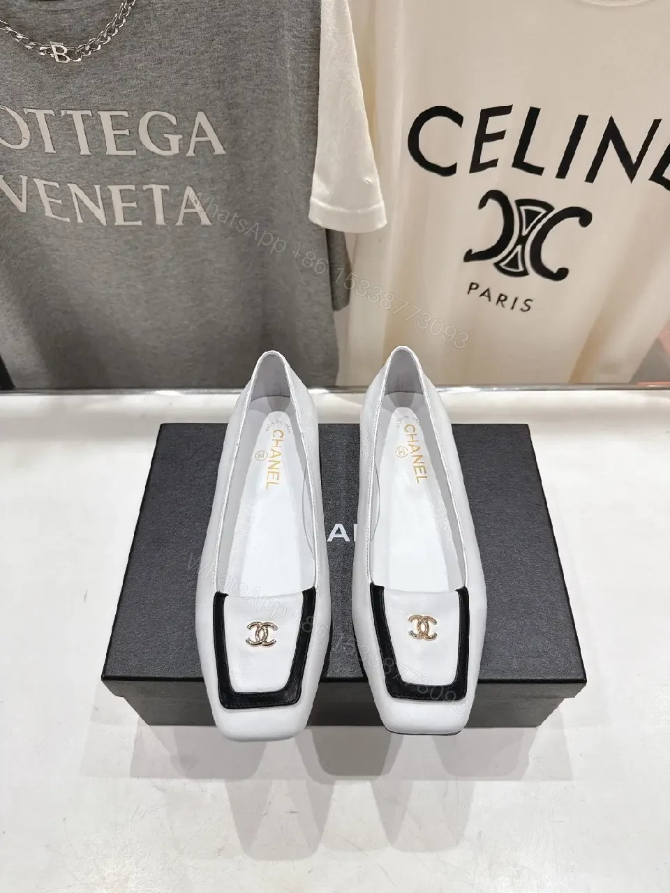 View 10 of White Leather Loafers with Black Trim - Luxe Minimalist Style, Comfortable Slip-On