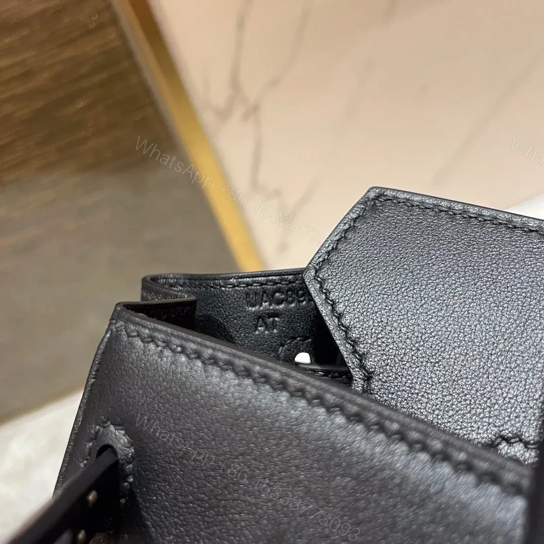 View 7 of HN 30CM BLACK SWIFT LEATHER GOLD HARDWARE