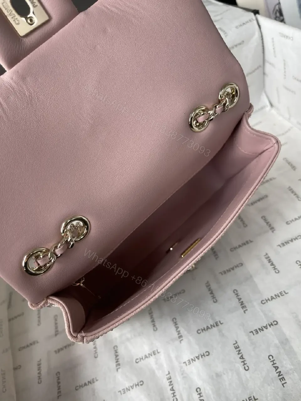 View 8 of Pink Rhinestone Mini Bag – Luxe Sparkle, Versatile chic