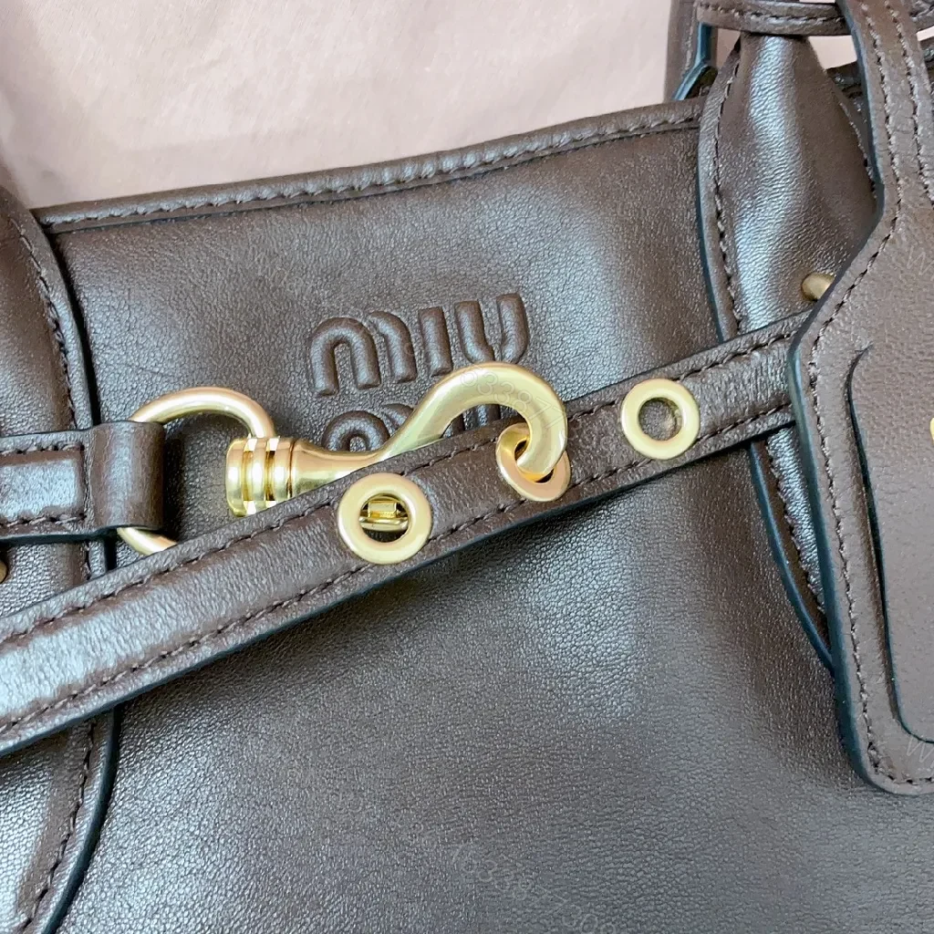 View 2 of Sophisticated Leather Tote: Structured, Gold Hardware, Everyday Carry
