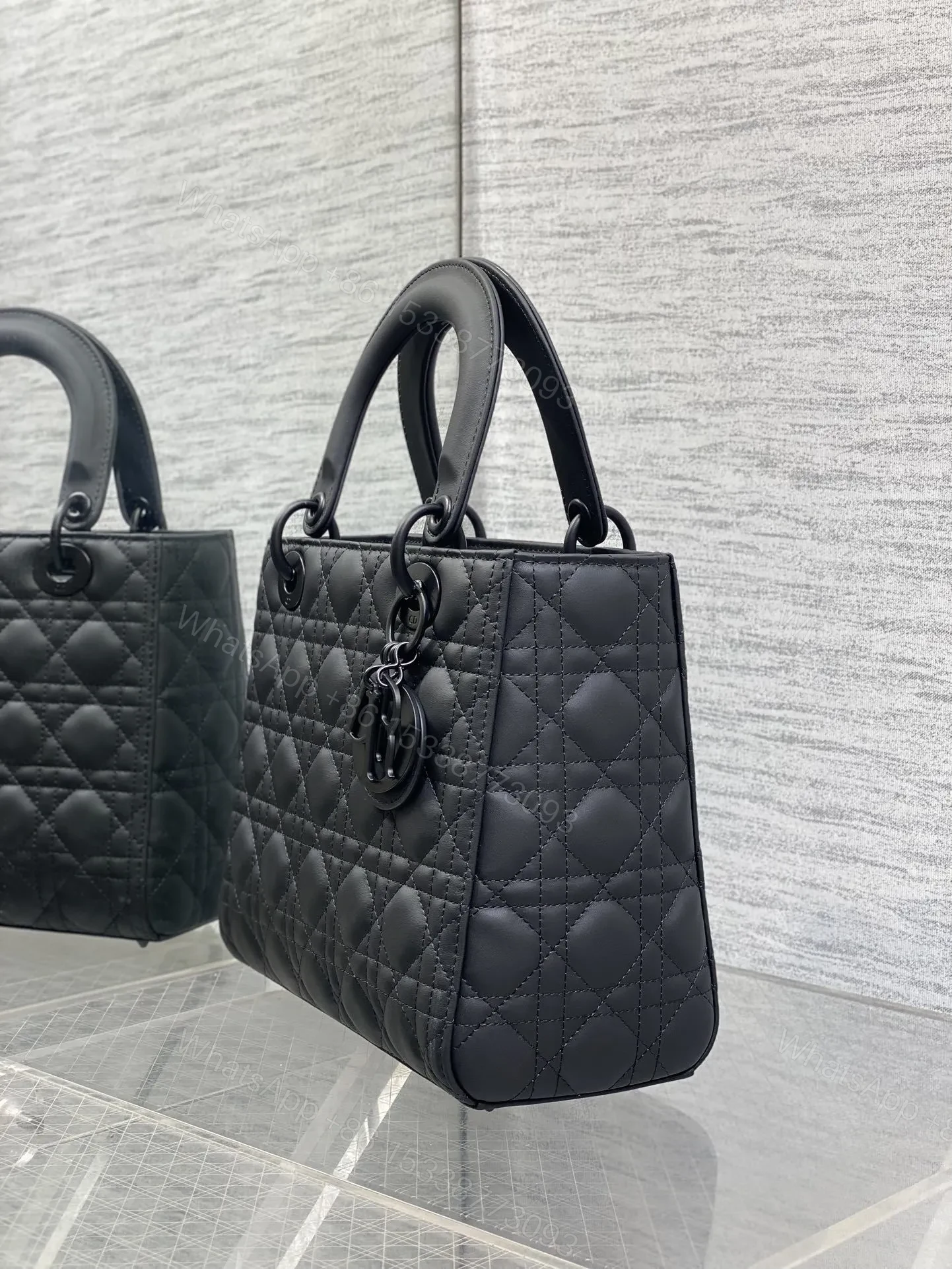 View 5 of Dior Medium Lady Bag in Matte Black