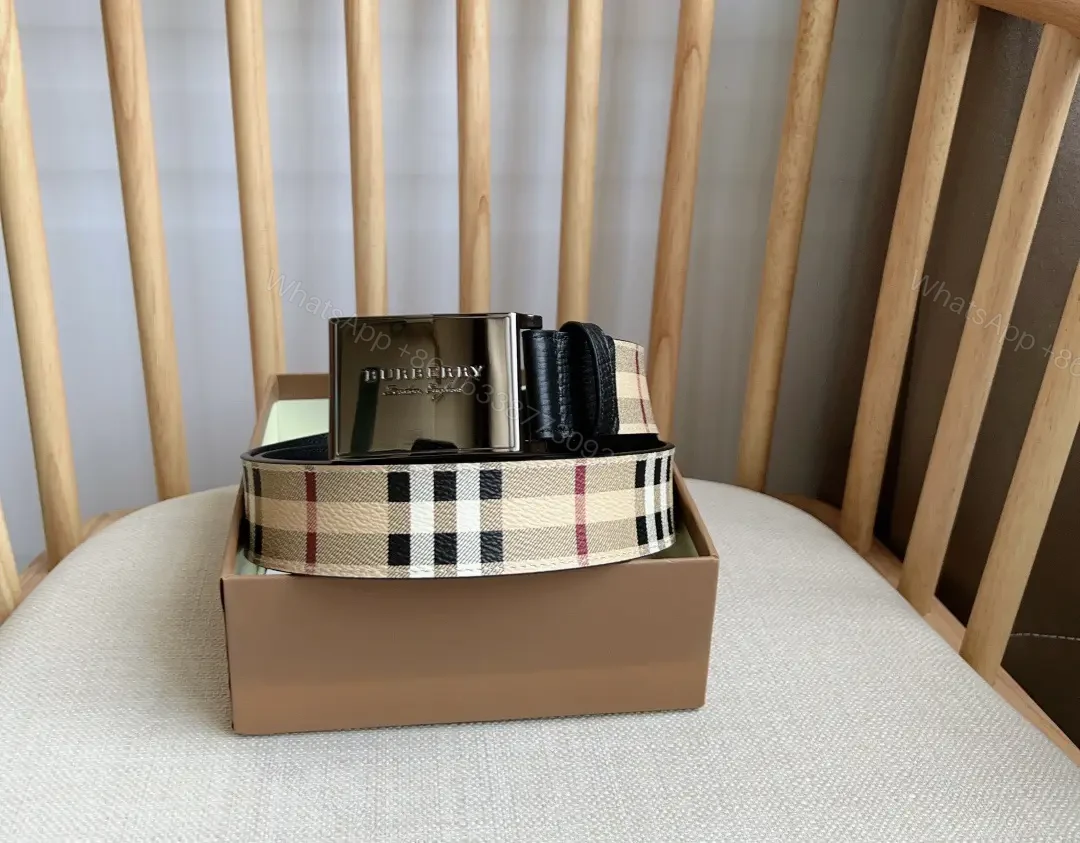 View 4 of Casual Luxury Checkered Belt: Signature Pattern, Premium Hardware