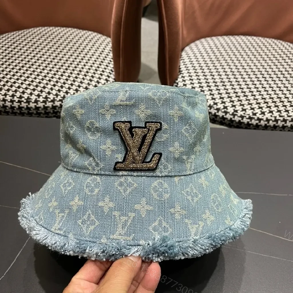 Denim Bucket Hat with Monogram Detail – Casual Luxury & Comfort — view 1