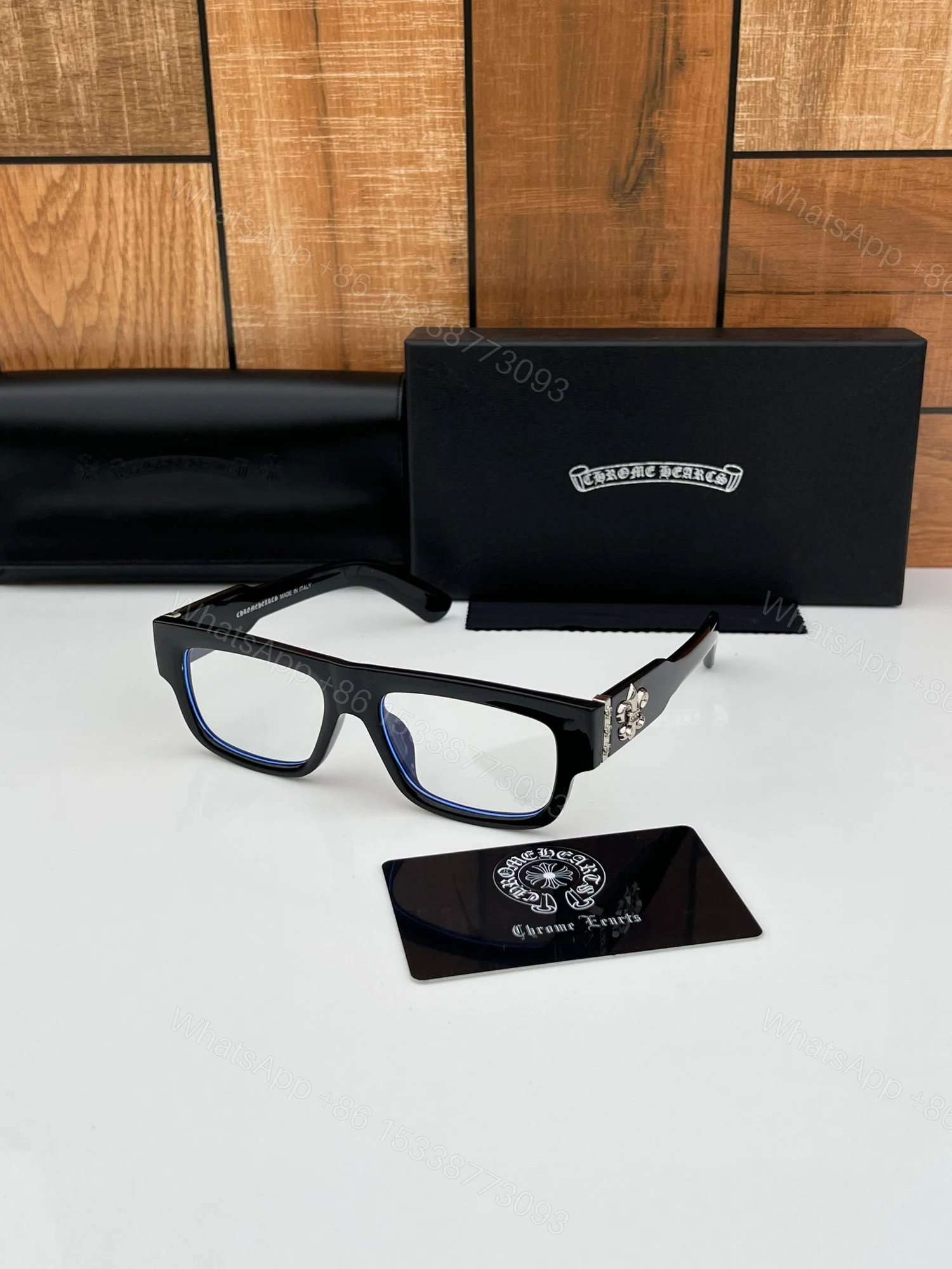 FIRST COPY Chrome heart 8216 black plano sunglasses — view 1